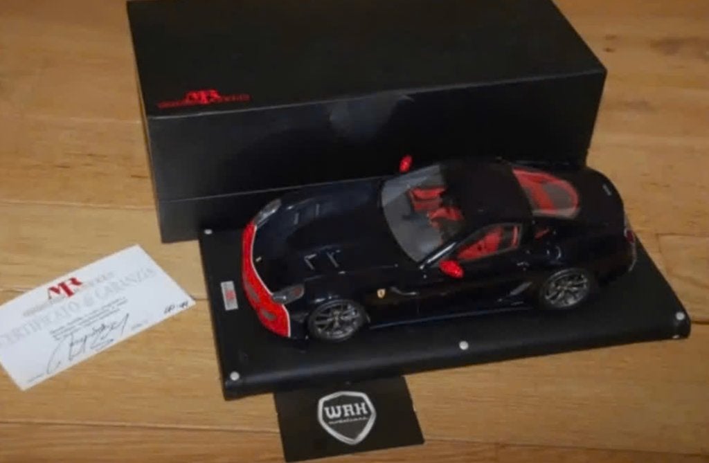 1:18 FERRARI 599 GTO blue pozzi MR models LTD 99 in box WRH, Verzenden, Zo goed als nieuw, Auto, Overige merken
