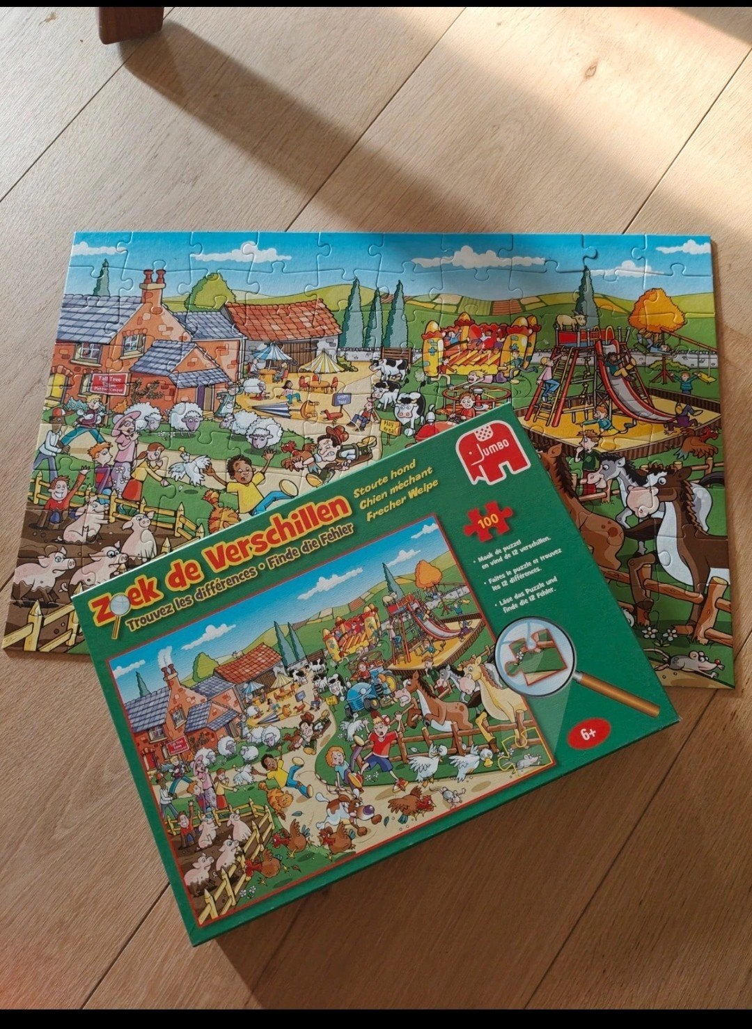 Zoek de Verschillen Boerderij Puzzel 100 stukjes, Ophalen of Verzenden, Meer dan 50 stukjes, Gebruikt, 6 jaar of ouder