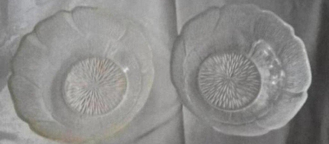 Twee Arcoroc Zonnebloem Schaaltjes, Ophalen of Verzenden, Overige stijlen, Glas, Schaal of Schalen