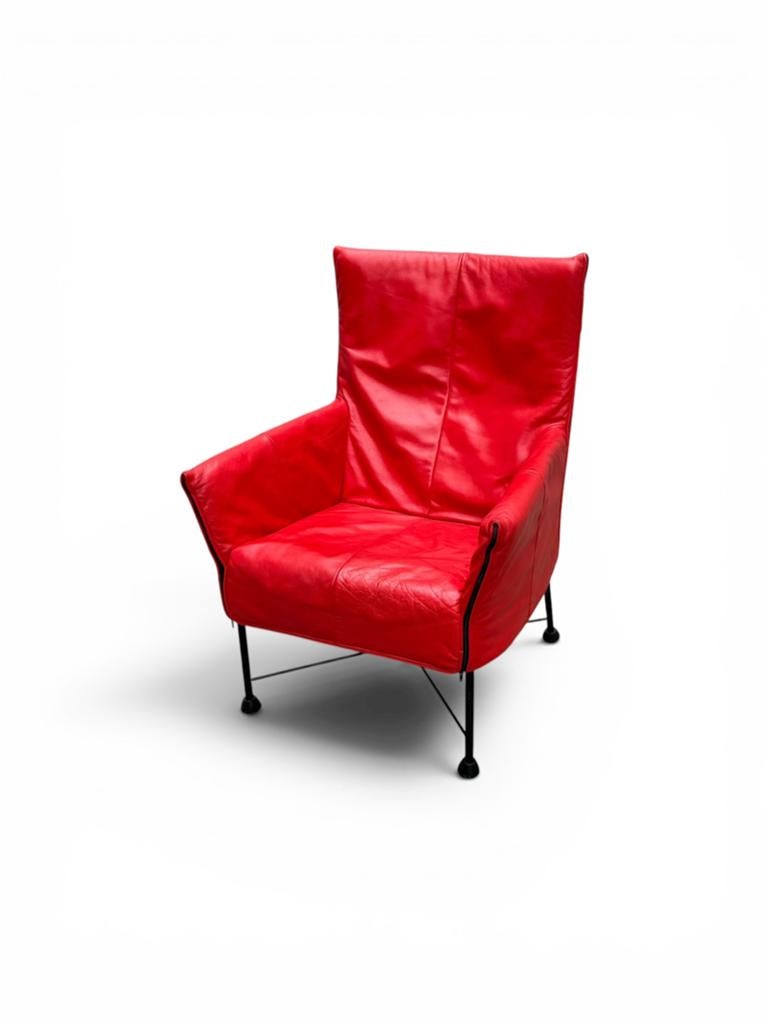 Montis Charly Rood, Huis en Inrichting, Fauteuils, Ophalen of Verzenden, Gebruikt, 75 tot 100 cm, 50 tot 75 cm