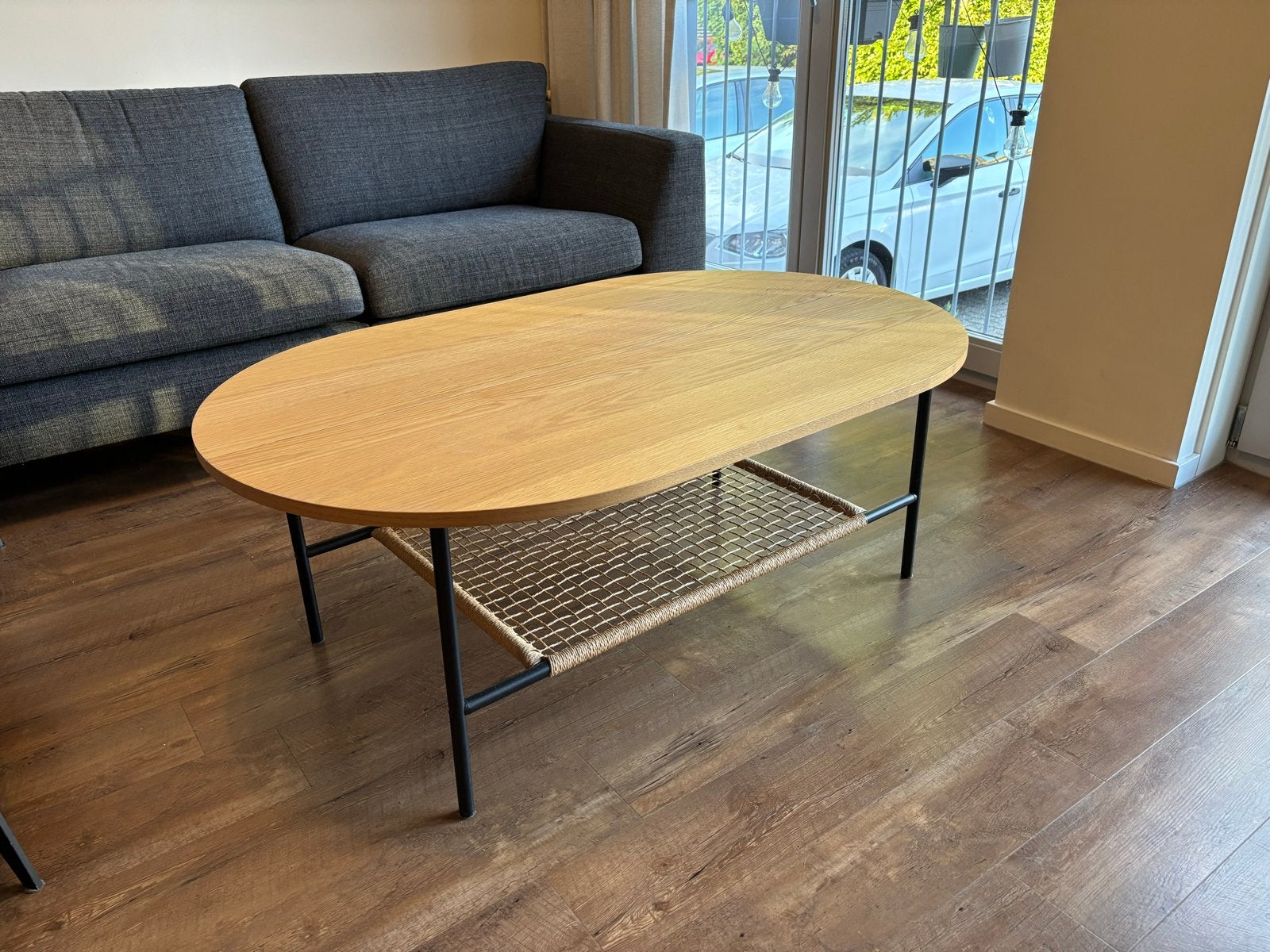 Jysk Hinnerup salontafel - Ovaal, Huis en Inrichting, Ophalen, Gebruikt, 100 tot 150 cm, 50 tot 100 cm