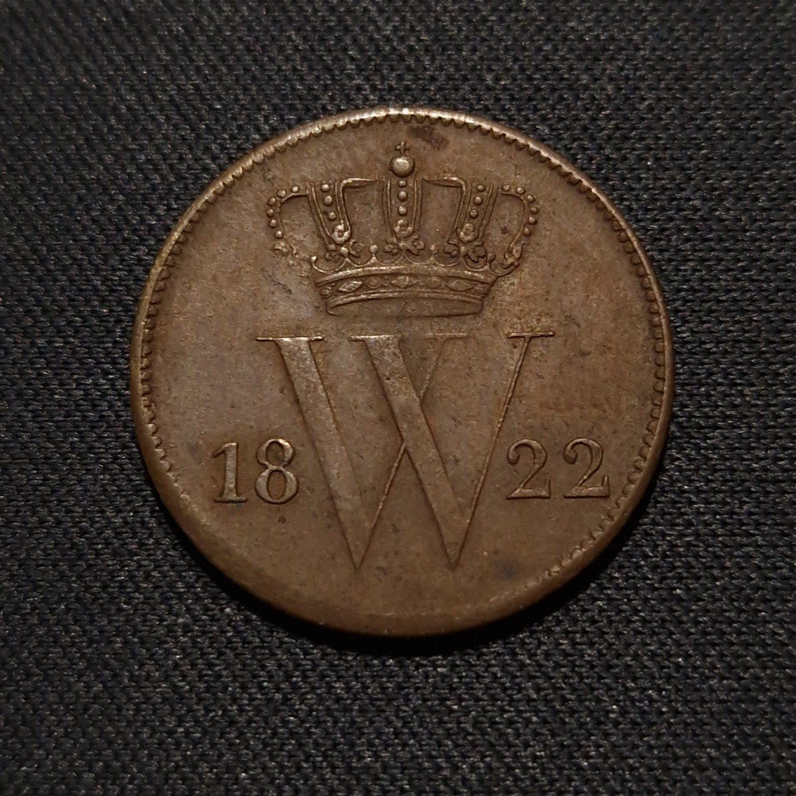1 cent 1822 B, Verzenden, Koning Willem I, 1 cent, Losse munt