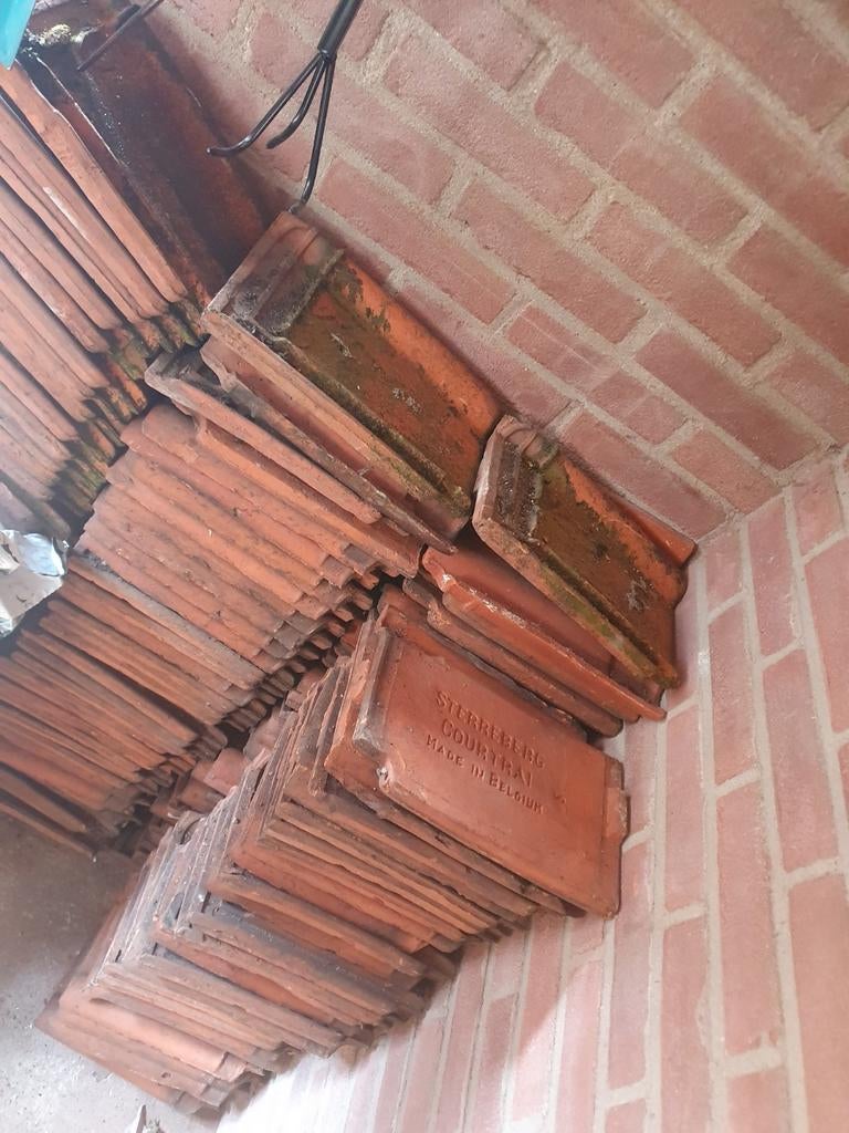 Gebruikte dakpannen - Sterreberg Courtrai (België), Doe-het-zelf en Verbouw, Dakpannen en Dakbedekking, Ophalen, Gebruikt, Steen of Klei