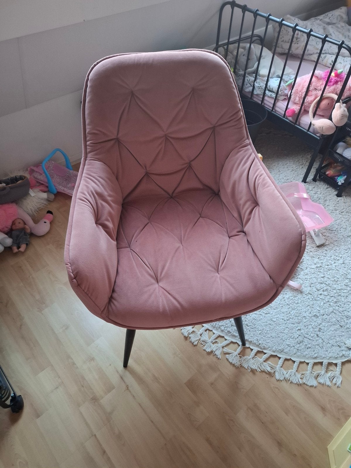 mooie oudroze eetkamerstoel/ kinderkamerstoel, Ophalen, Gebruikt, Overige kleuren, Metaal