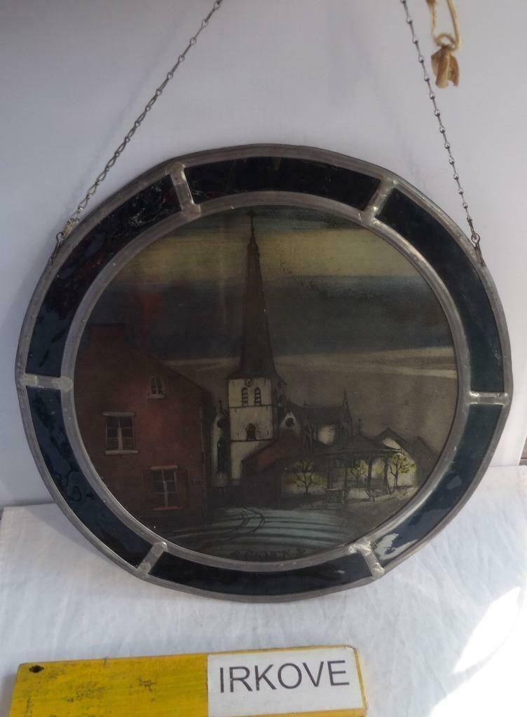 GLAS IN LOOD * STAD GENK BELGIE * Raamhanger *, Antiek en Kunst, Ophalen of Verzenden