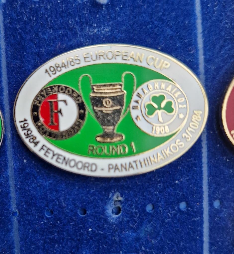 Feyenoord Panathinaikos Pin Speld 1984/85 European Cup, Ophalen of Verzenden