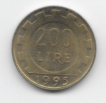 Italië 200 lire 1995 KM# 105, Postzegels en Munten, Munten | Europa | Niet-Euromunten, Verzenden, Italië, Losse munt