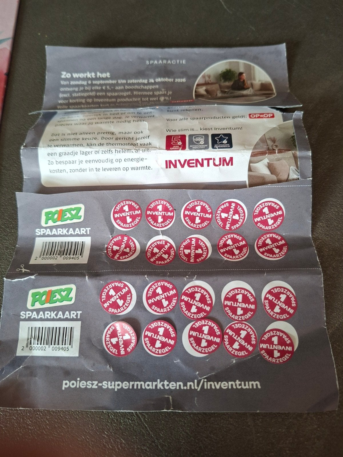 Poiesz Inventum spaarkaart met zegels, Ophalen of Verzenden, Winkel, Super of Benzinepomp, Volle spaarkaart
