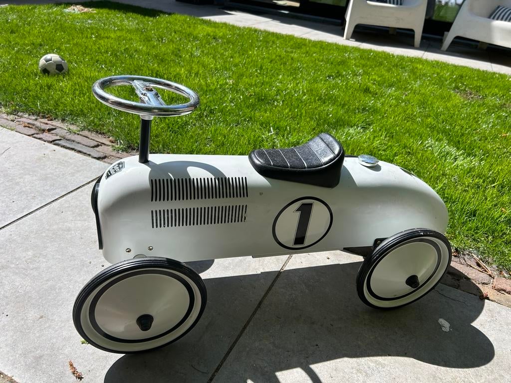 Loopauto Retro roller wit, Ophalen of Verzenden, Zo goed als nieuw