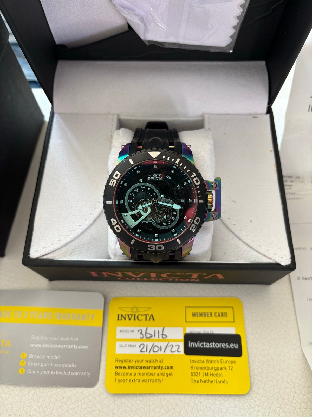 Invicta Automaat Horloge - Zo goed als nieuw met doos, Ophalen of Verzenden, Zo goed als nieuw, Polshorloge, Overige merken