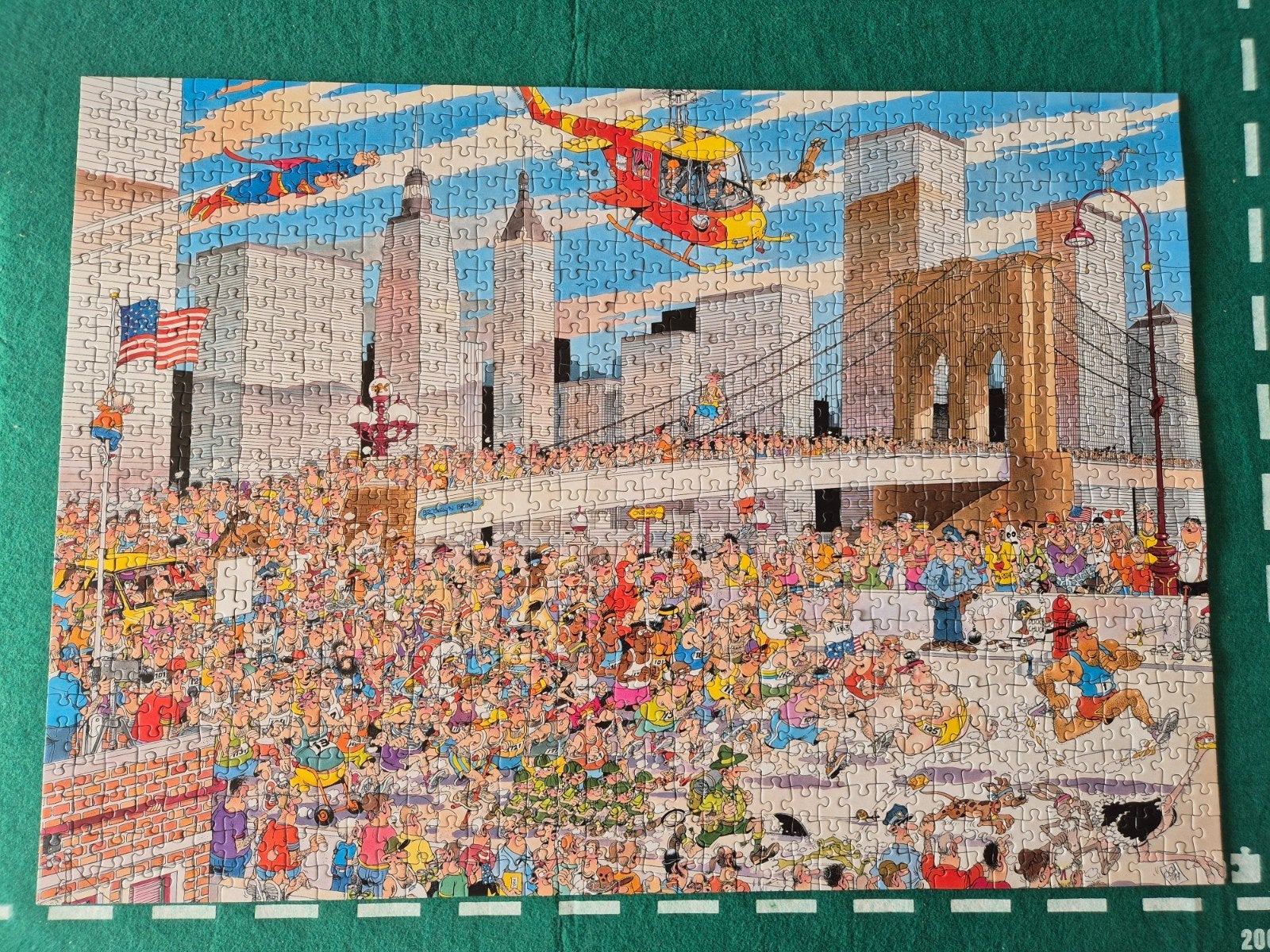 Puzzel Jan van Haasteren "New York marathon" 1000 stukjes, Hobby en Vrije tijd, Ophalen, 500 t/m 1500 stukjes, Zo goed als nieuw