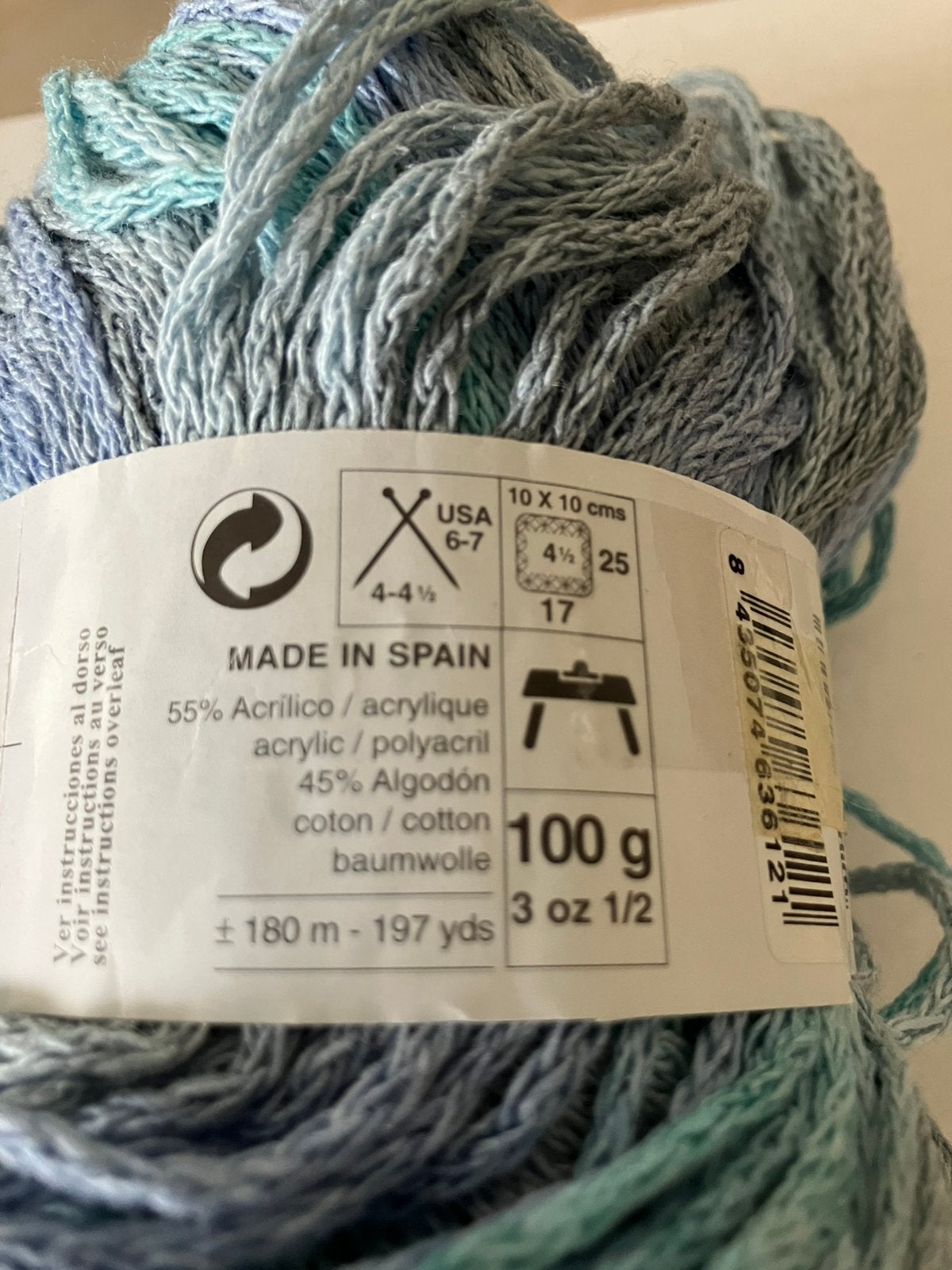 900 gr Katia Arc en Ciel, multicolor zomergaren, aquakleuren, Ophalen of Verzenden, Nieuw, Breien of Haken, Wol of Garen