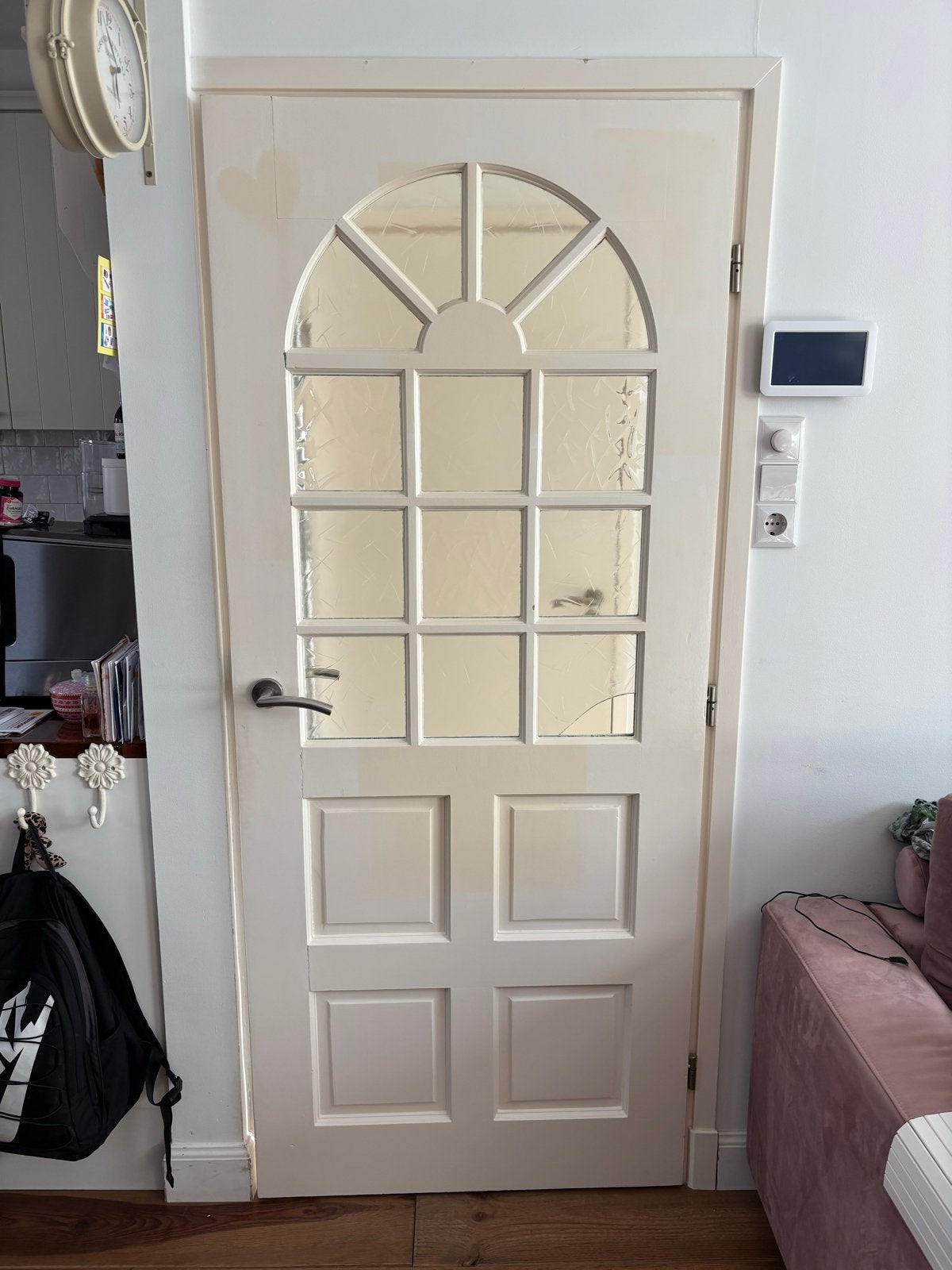 Opdek binnendeur rechtsdraaiend 83x200 met glas, Ophalen, Gebruikt, 80 tot 100 cm, Binnendeur