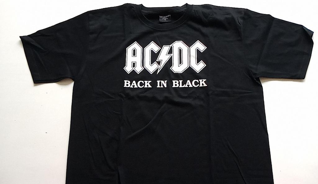AC/DC leuk  XL t shirt  back in black met back print sh18, Verzenden, Nieuw, Kleding