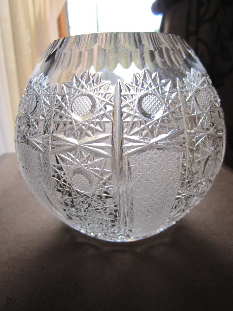 Bohemian lead crystal balloon vaas - queen lace slijpsel, Verzenden