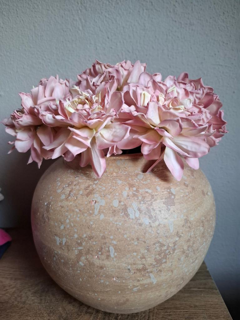 Dahlia's kunstbloemen boeket - Roze, Binnen, Roze, Nieuw, Textiel