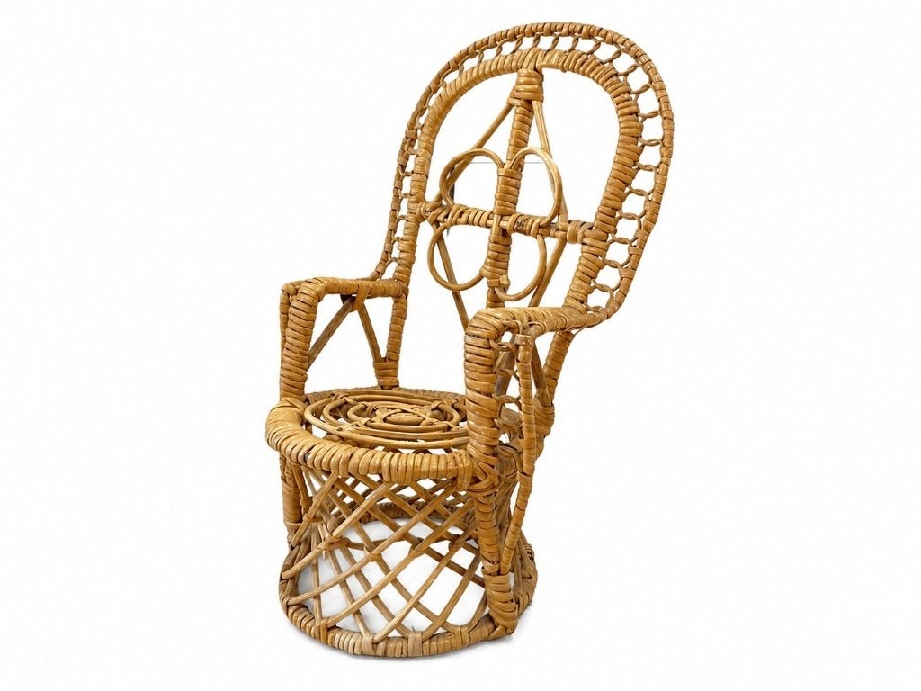 Vintage rotan poppentroon met hoge rugleuning, Ophalen, Griend 10J, 8321 MN Urk, Gebruikt, Accessoires