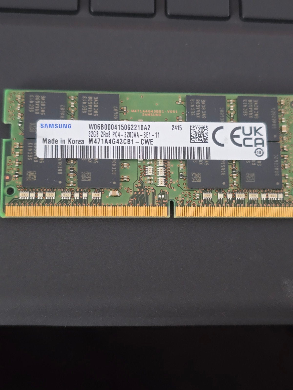 Samsung 32GB DDR4 3200MHz SO-DIMM Laptop Geheugen, Computers en Software, Ophalen, Gebruikt, 32 GB, DDR4