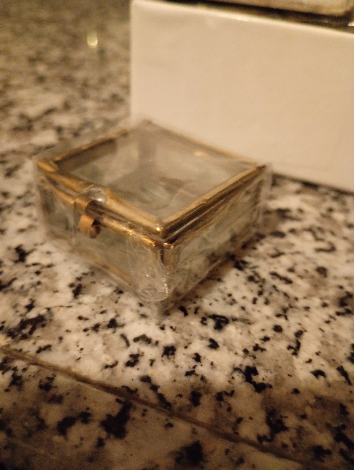 Kleine glazen doosjes met messing voor sieraden/decoratie, Huis en Inrichting, Ophalen of Verzenden