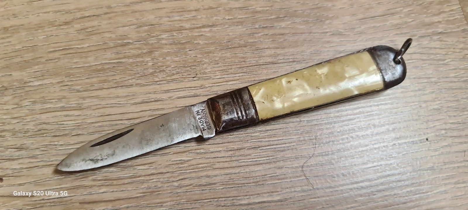 Antiek zakmesje "Made in Germany" met parelmoer handvat, Ophalen of Verzenden