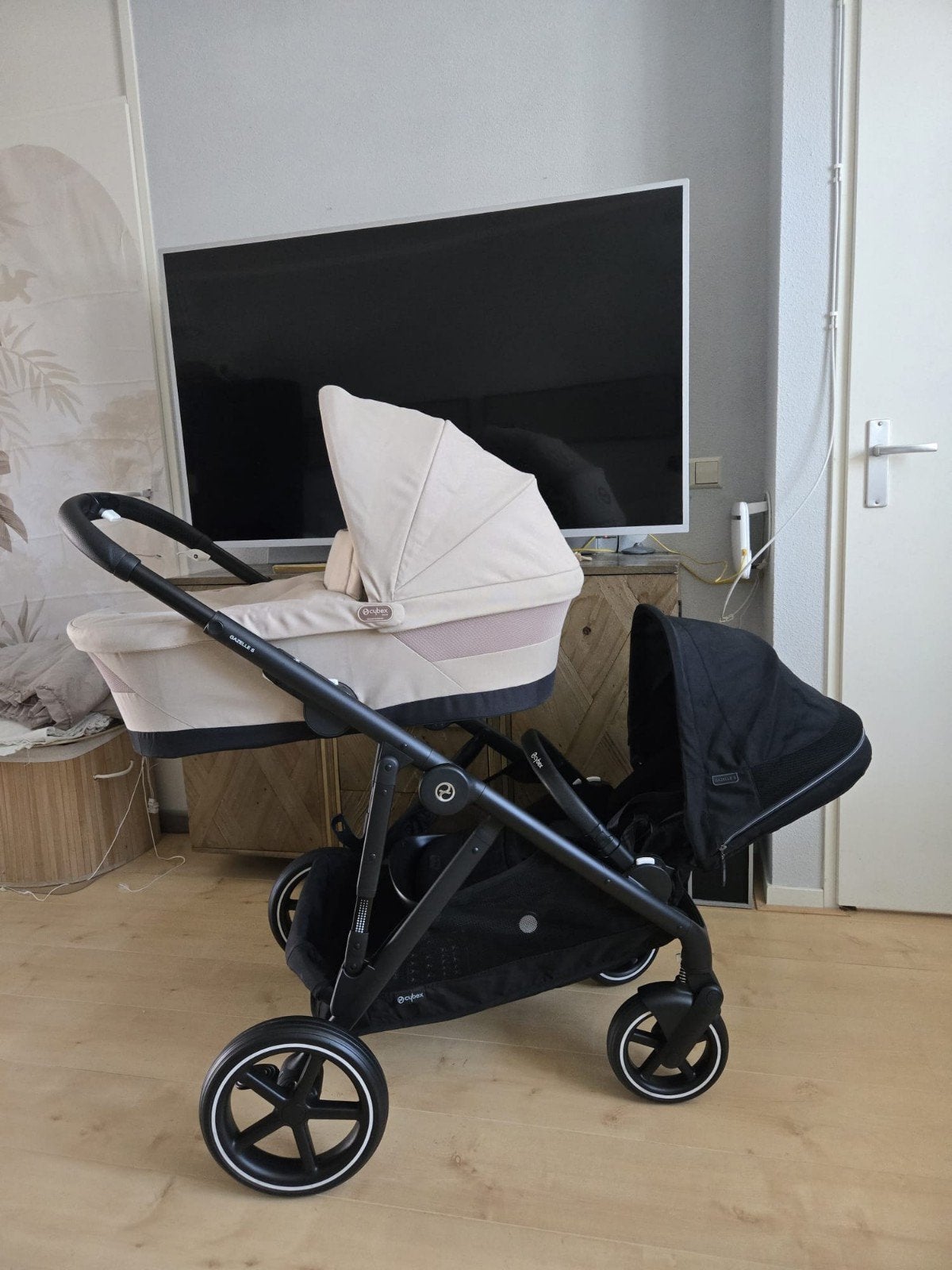 Cybex Gazelle S Duo kinderwagen met reiswieg en zitje, Zo goed als nieuw, Duowagen, Ophalen, Kinderwagen