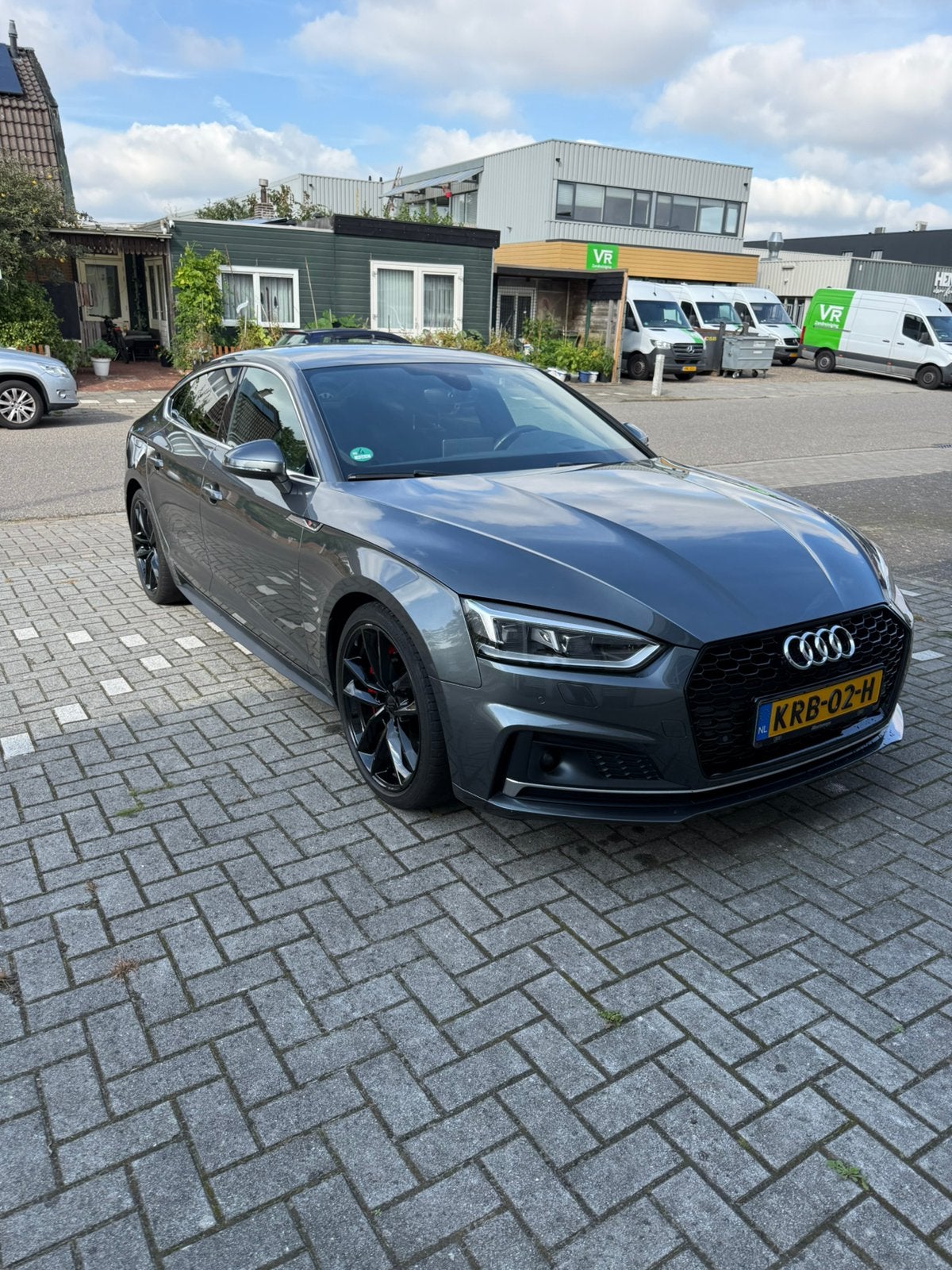 Audi A5 2.0 45 TFSI Quattro Mhev 252pk 3x s-line 2018 Grijs, Auto's, Automaat, Zwart, 4 cilinders, Parkeerassistent