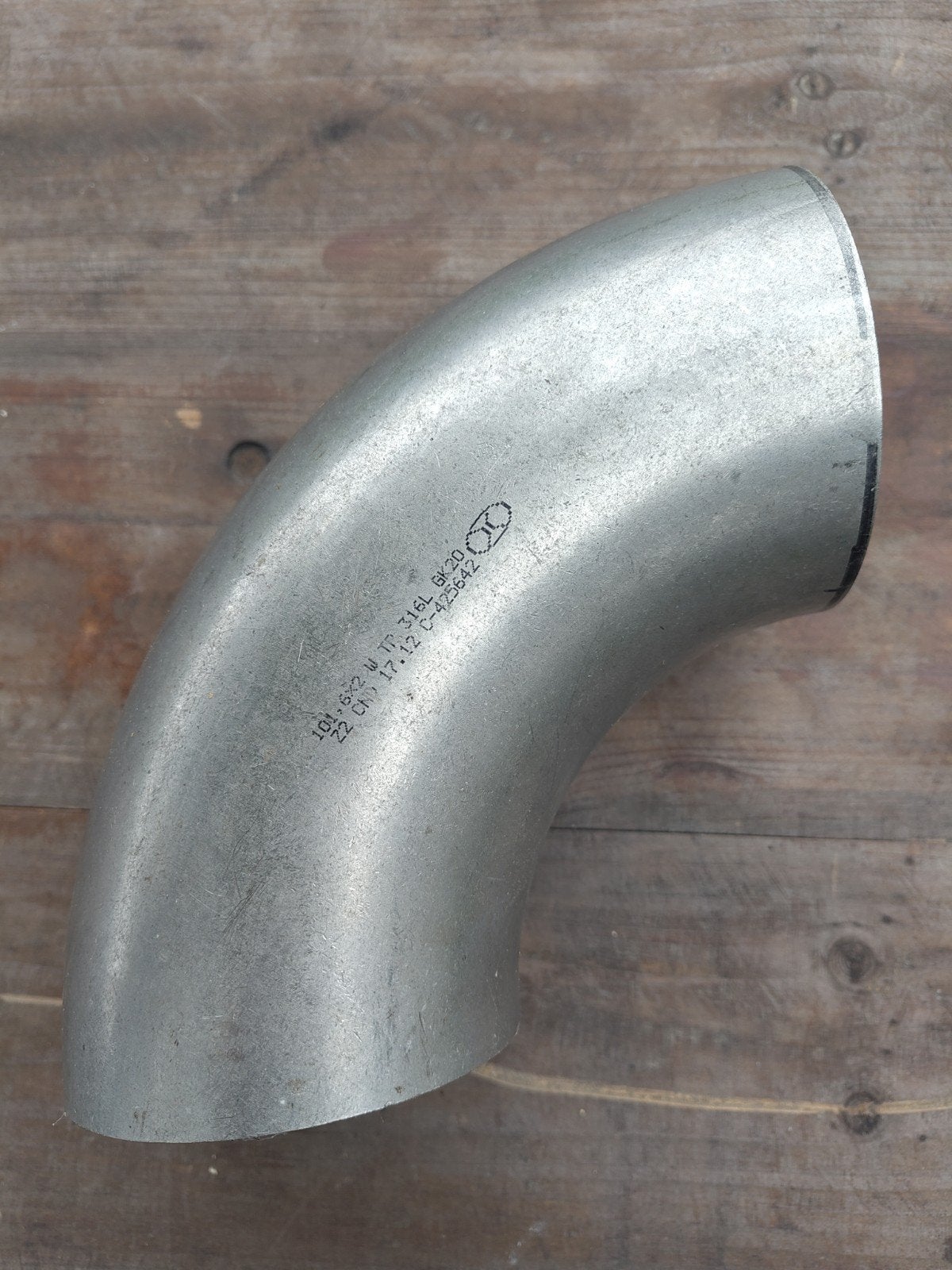 kachelpijp bocht 45 graden , 10 cm x 2 mm dik wand, Ophalen of Verzenden, Nieuw