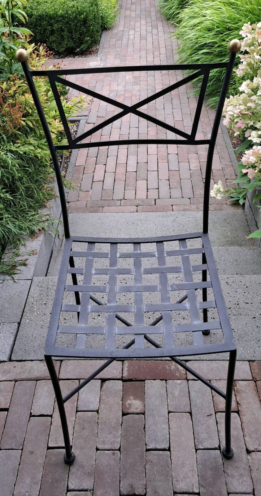 4x smeed ijzeren stoel Franse Directoire-stijl, Tuin en Terras, Tuinpoorten, Ophalen, Gebruikt, Minder dan 100 cm, Draaipoort