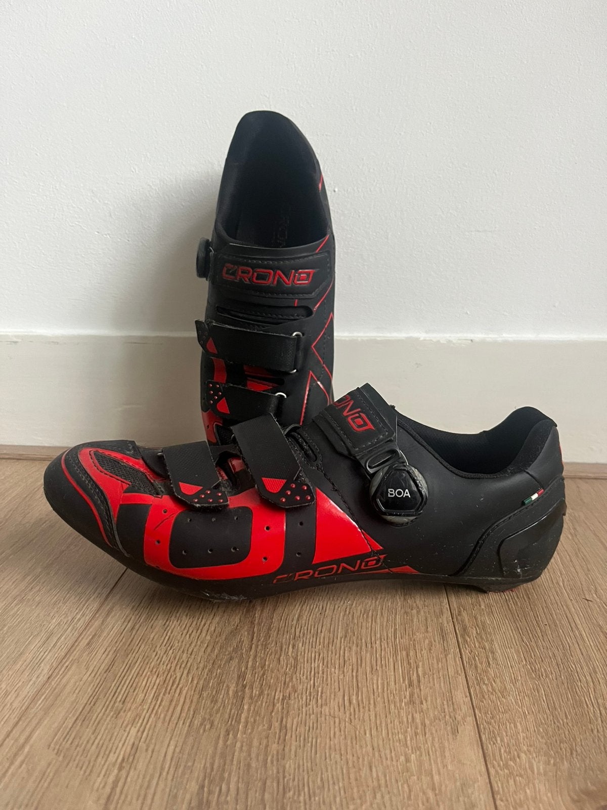 Crono fietsschoenen, zwart/rood (maat 45), Ophalen of Verzenden, Gebruikt, Schoenen