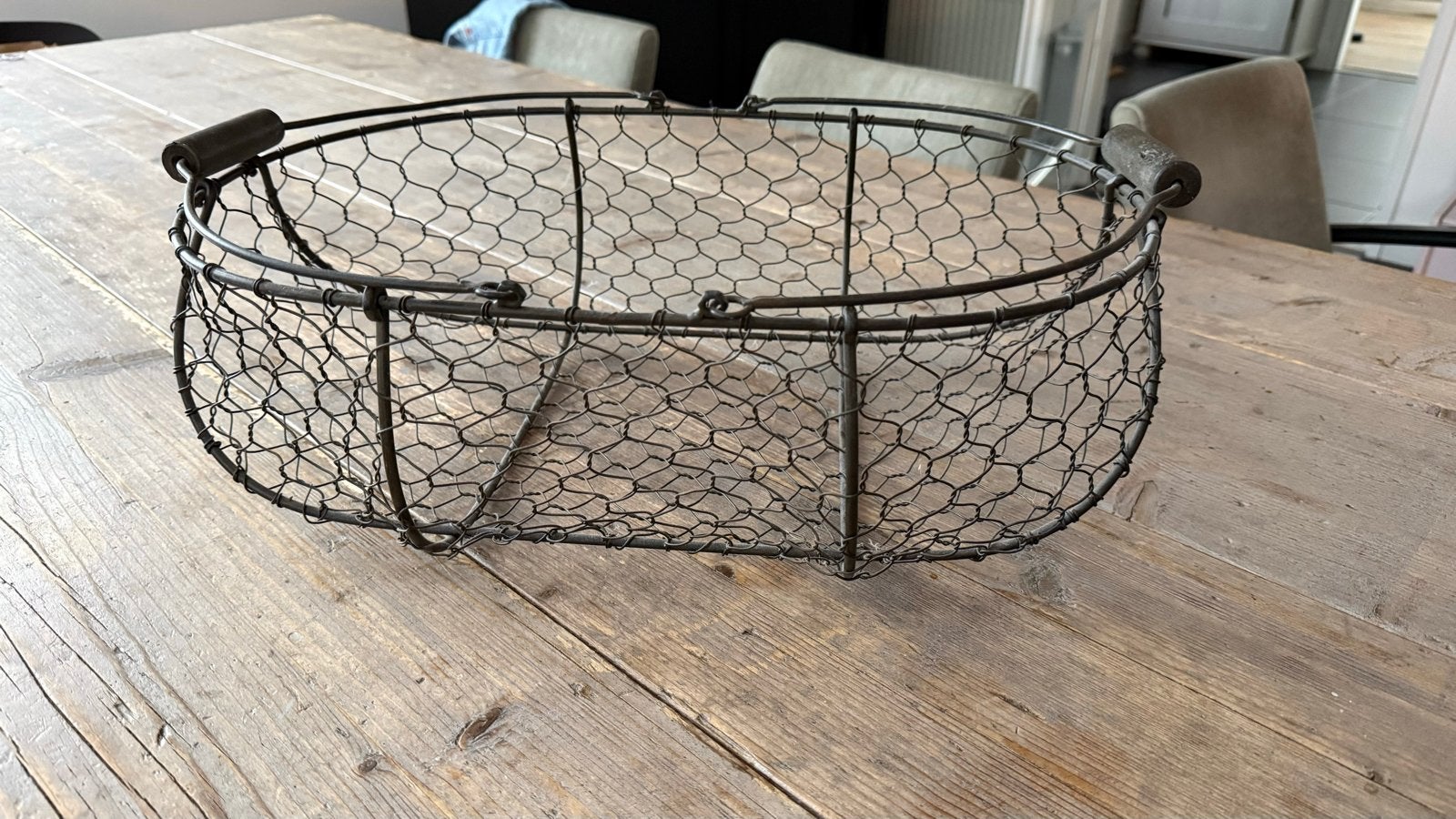 Metalen draadmand met handvatten - Ovaal, Huis en Inrichting, Met handvatten, Gebruikt, Mand, Ophalen of Verzenden