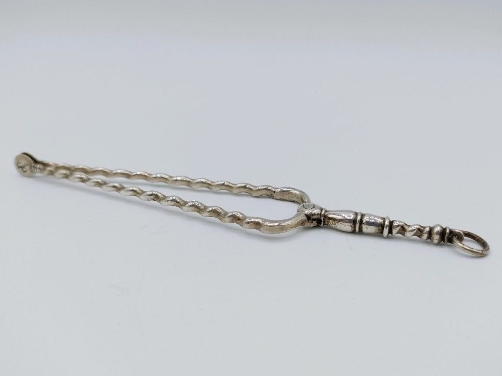 Zilveren miniatuur haardtang, A. van Geffen, Amsterdam, 1768, Verzenden, Zilver