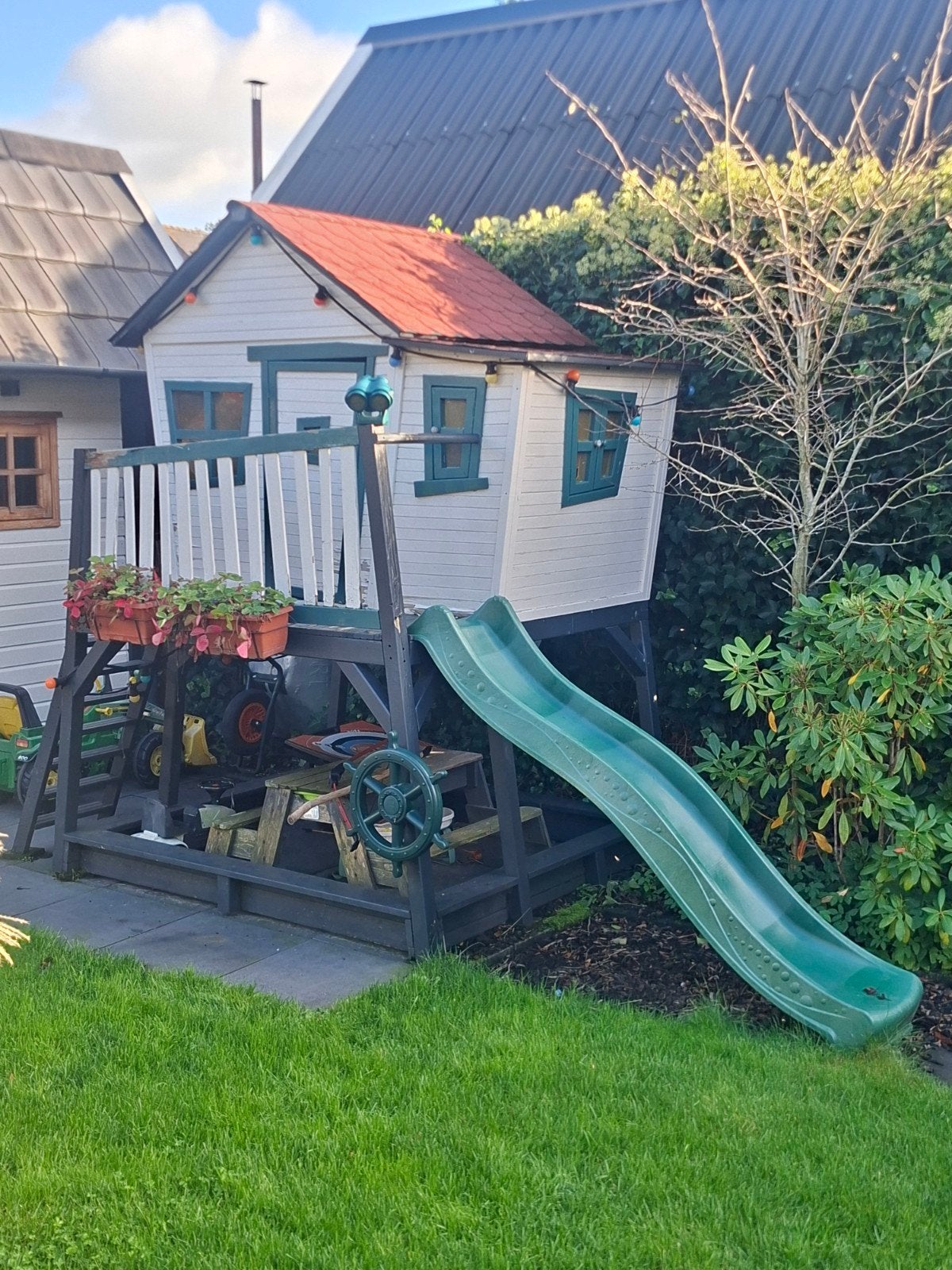 Speelhuis Maxi met zandbak en glijbaan, Ophalen, Gebruikt, Hout