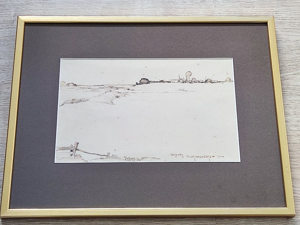 Willem van den Berg (1886-1970) - Eemdijk (1941), Ophalen of Verzenden, Schilderij, Aquarel, Handgemaakt