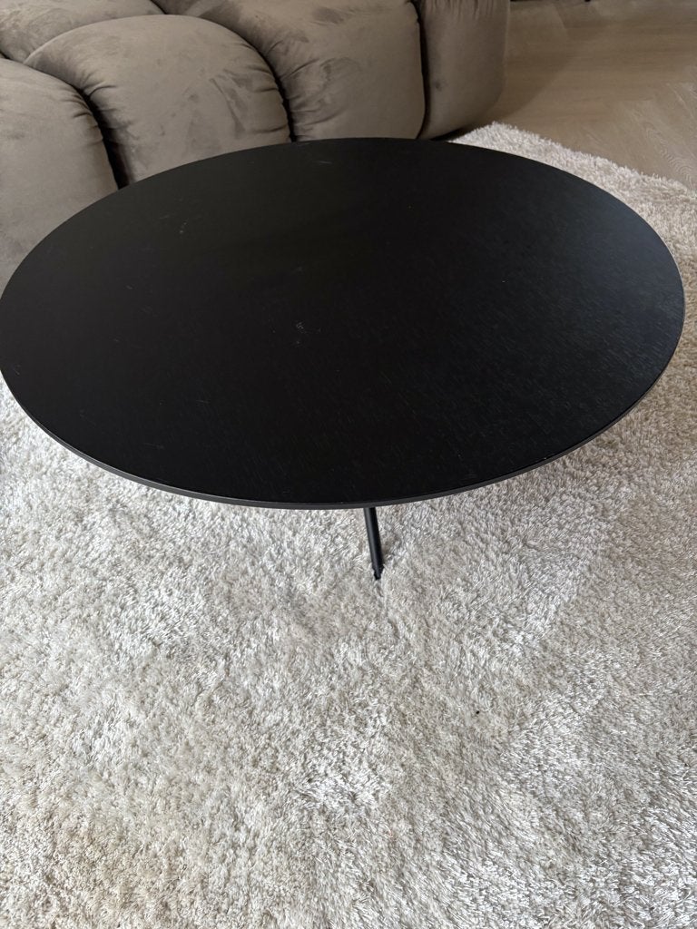 Salontafel Bo | Goossens | zwart | soft touch lak | eiken, Ophalen, 50 tot 100 cm, 50 tot 100 cm, Zo goed als nieuw