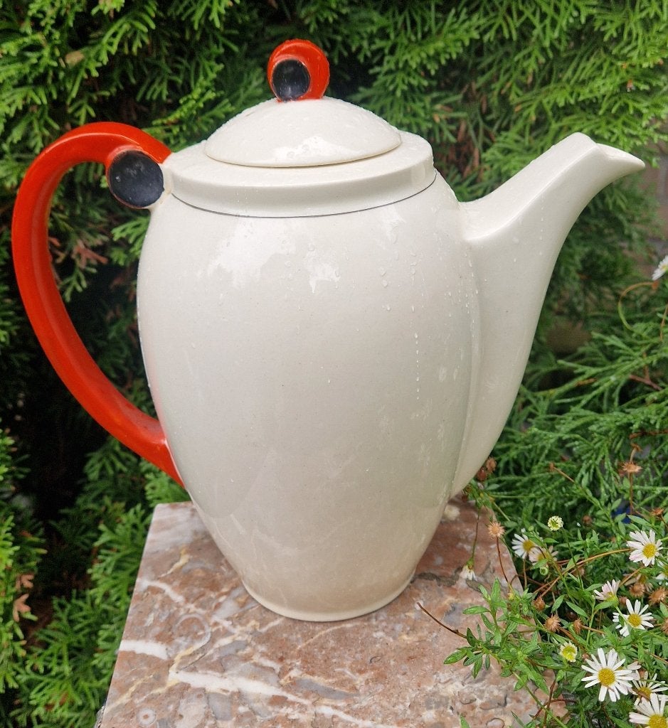 Imposante Art Deco koffiekan v. servies STRAND Petrus Regout, Ophalen of Verzenden