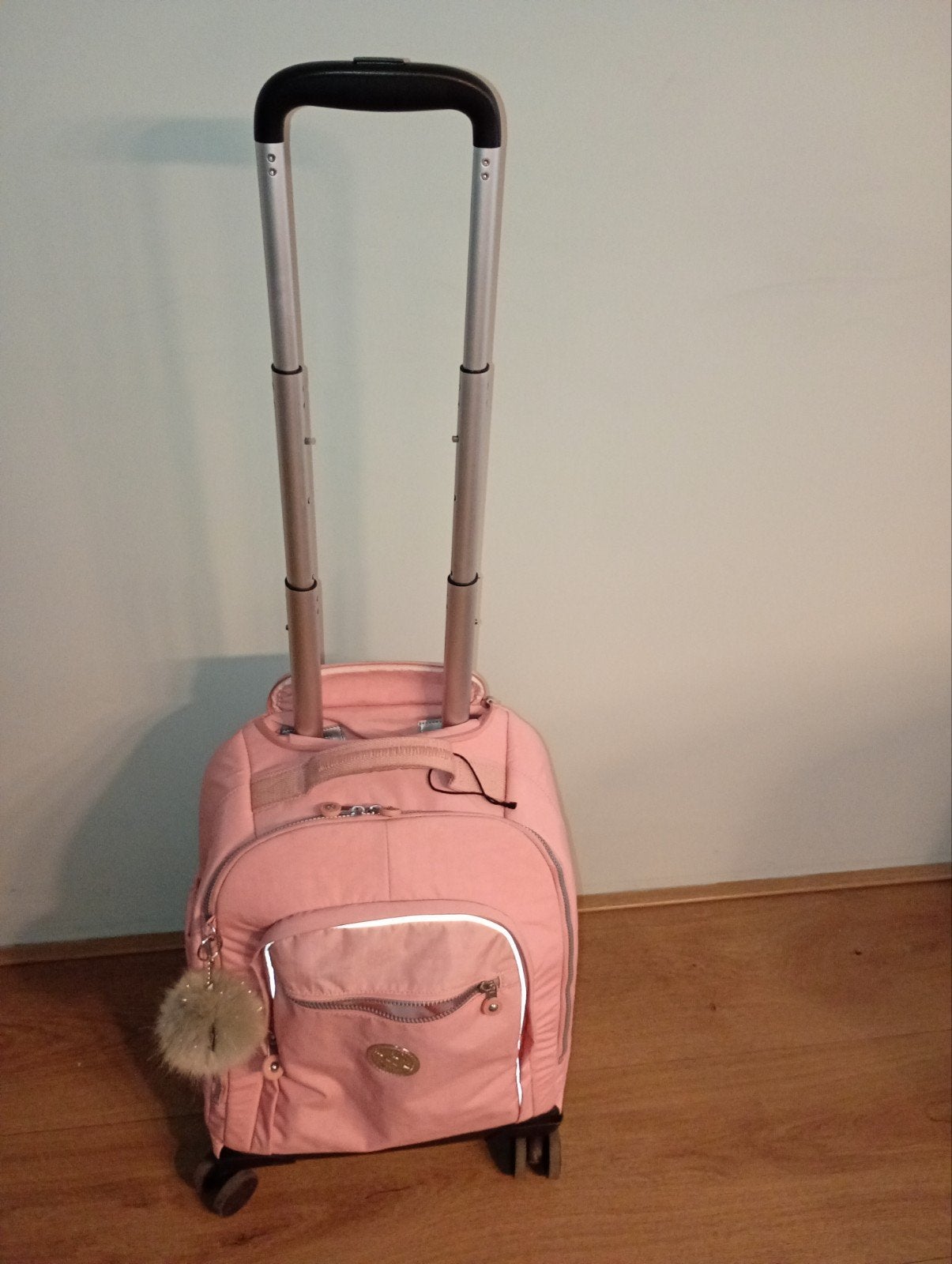 Roze Kipling New Zea trolley rugzak met wielen, Ophalen of Verzenden, Gebruikt, Kipling