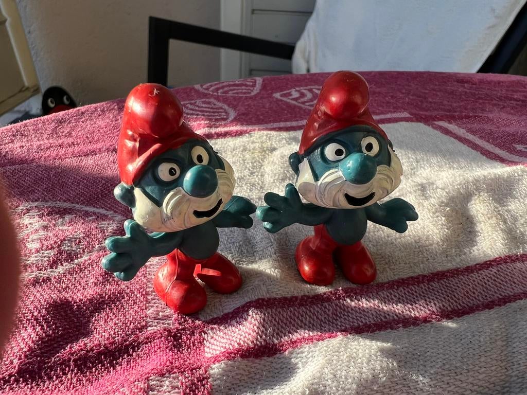 2 vintage oude grote smurfen, Ophalen of Verzenden, Zo goed als nieuw, Verschillende Smurfen