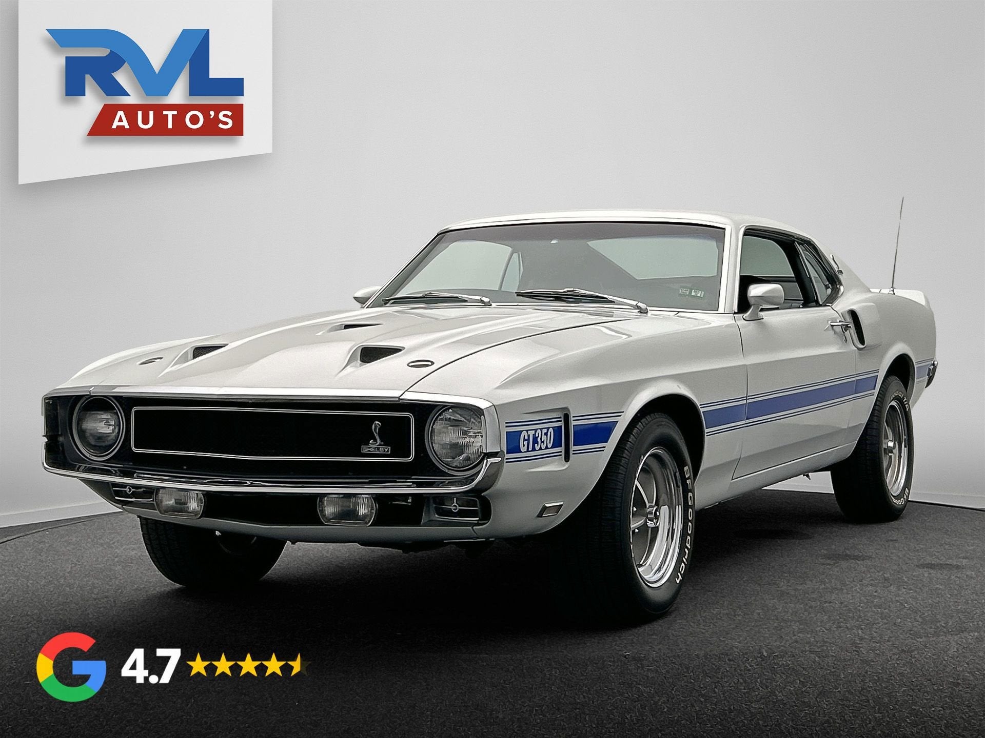 Ford USA Mustang 1969 Shelby GT350 Fastback 1 of 128, Auto's, Achterwielaandrijving, Zwart, Wit, Leder