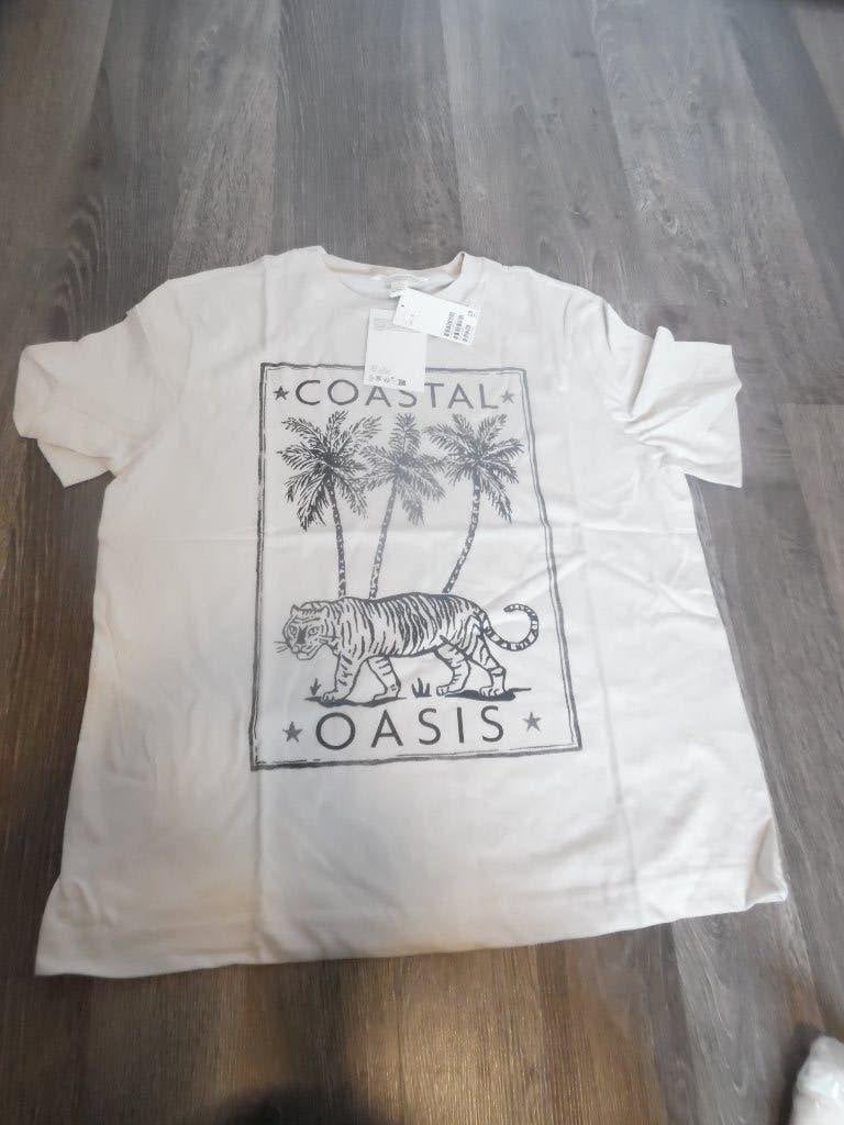 Heren T-shirt met tijgerprint en palmbomen - Nieuw H&M, Overige kleuren, Nieuw, Ophalen of Verzenden, H&M