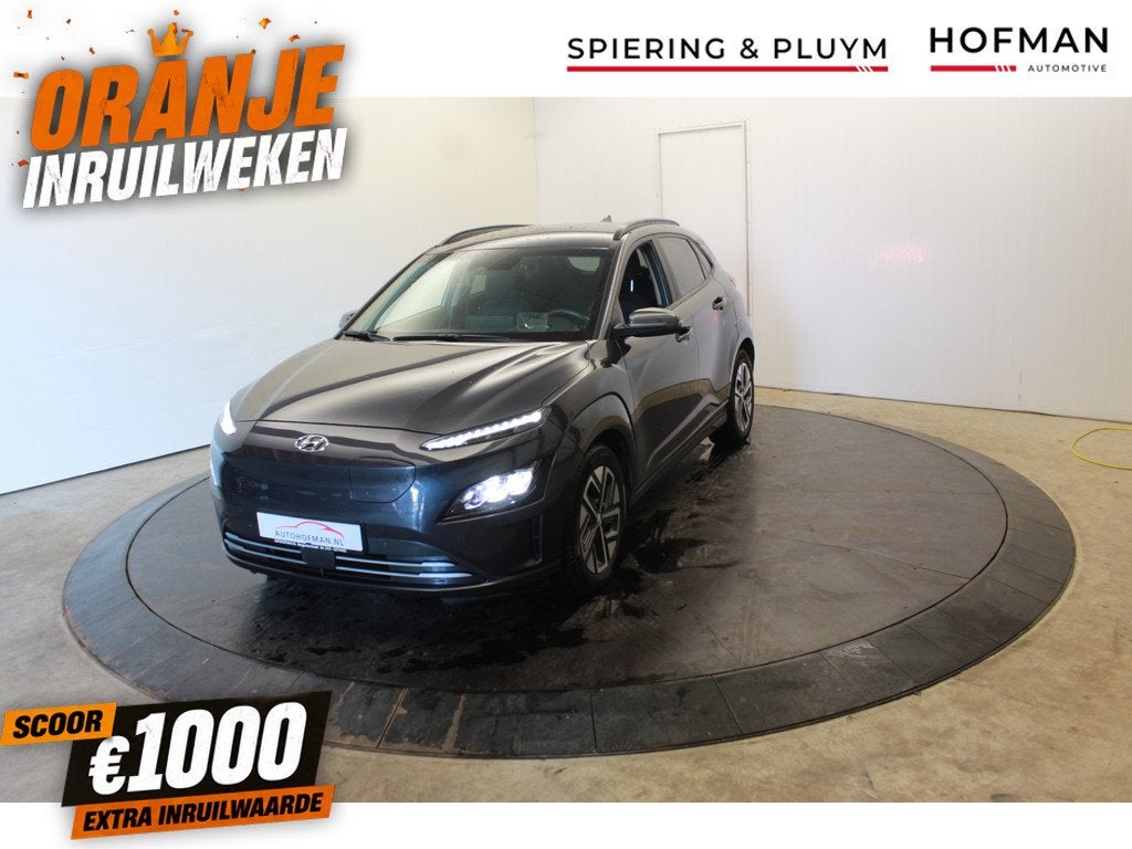 Hyundai KONA EV Fasion 64 kWh SOH 100% 204PK Head Up Camera, Auto's, Gebruikt, Zwart, Met garantie (alle), Zwart