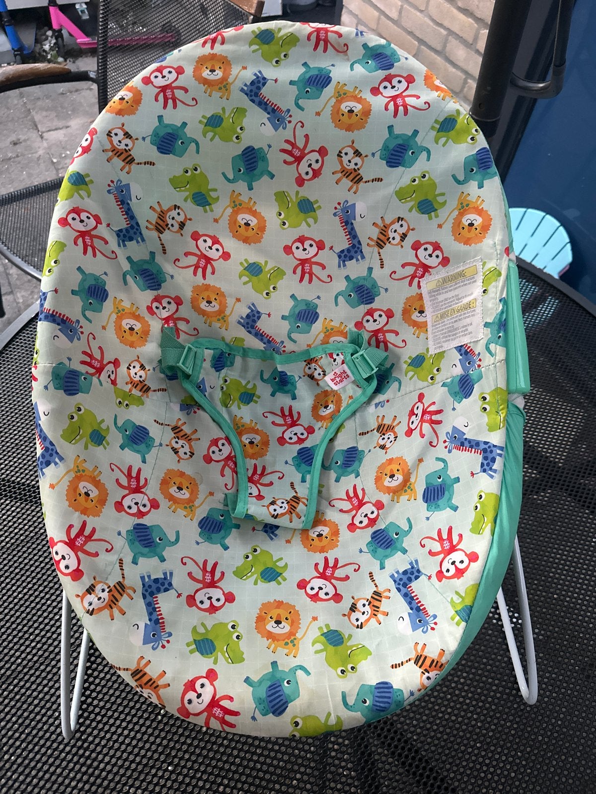 Babywipper Bright Starts met jungle dieren print, Gebruikt, Wipstoel, Met gordel(s) of riempje(s), Ophalen