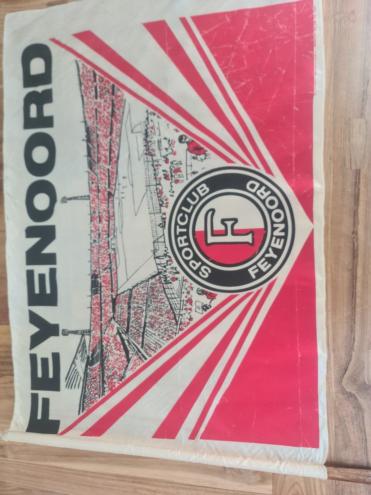 Vintage Feyenoord Vlag - 1983 Coffer Sports, Verzamelen, Ophalen of Verzenden, Gebruikt, Feyenoord, Vaantje of Sjaal