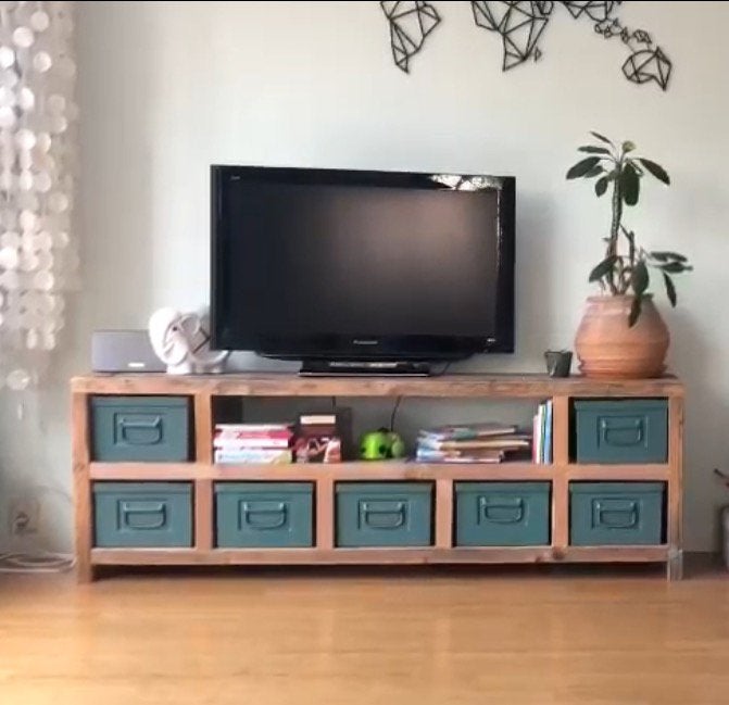 Tv kast van steigerhout - gaat maandag 6 naar kringloop!, Huis en Inrichting, Ophalen, 150 tot 200 cm, Zo goed als nieuw, Minder dan 100 cm