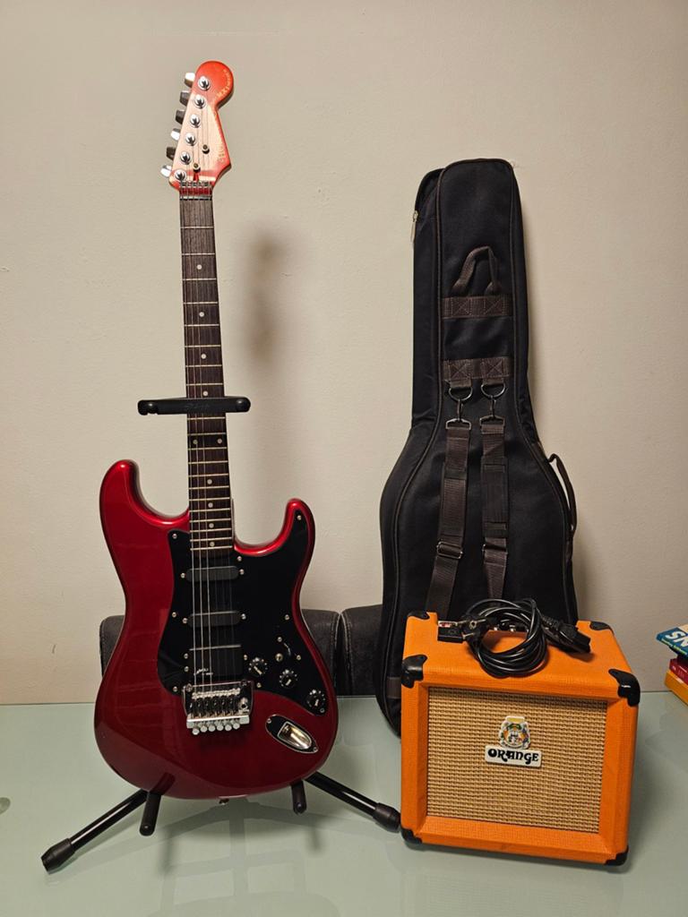 Elektrische gitaar complete set, Muziek en Instrumenten, Snaarinstrumenten | Gitaren | Elektrisch, Ophalen, Solid body, Overige merken
