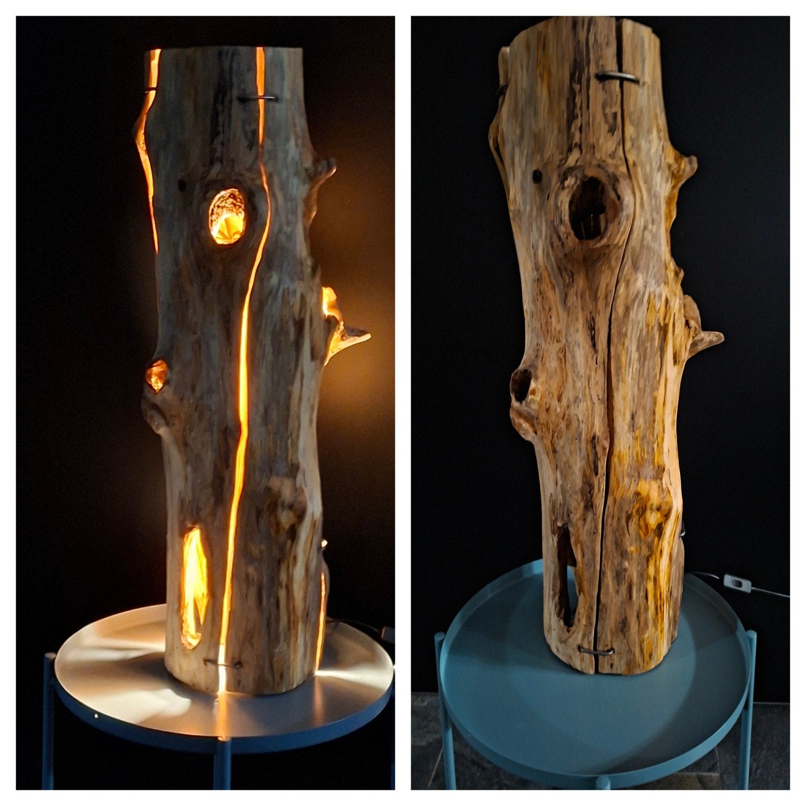 Sfeervolle lamp, Ophalen, Zo goed als nieuw, Hout, Rustiek, Landelijk, Modern, Industrieel