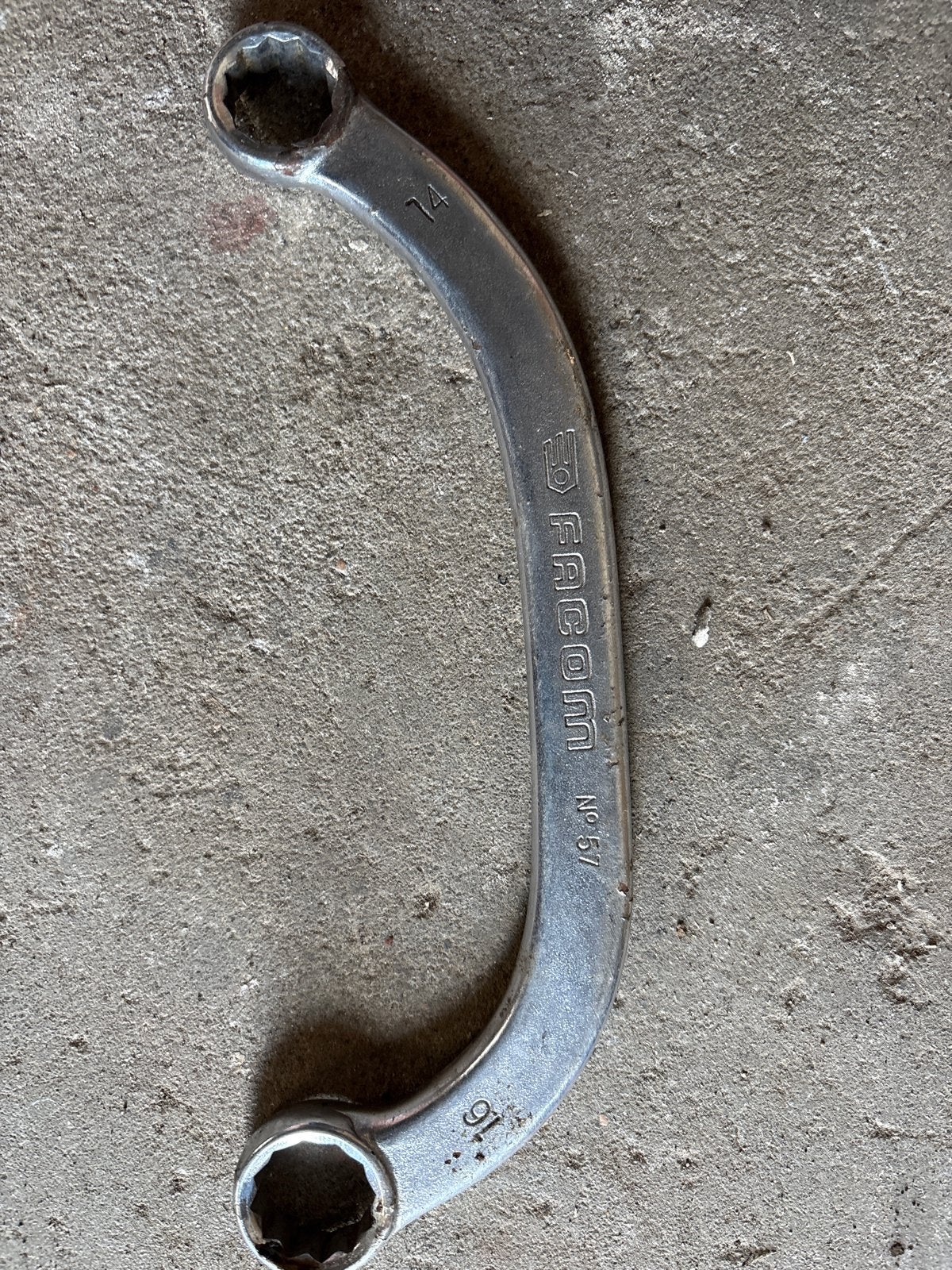 Facom No. 57 Gebogen Ringsleutel 14x16 mm, Ophalen, Gebruikt, Sleutel/ratel, Facom