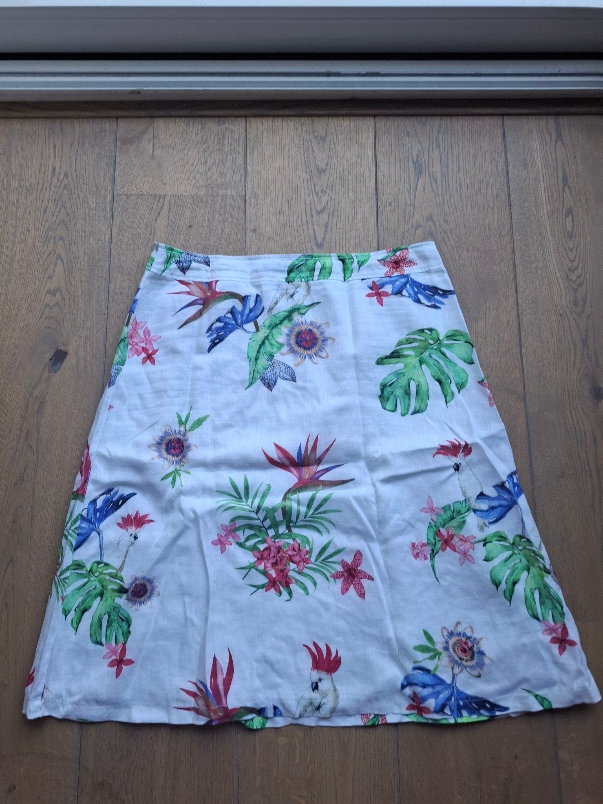 Gerry Weber linnen rok met tropische print, Meerkleurig, Maat 42/44 (L), Ophalen of Verzenden, Zo goed als nieuw