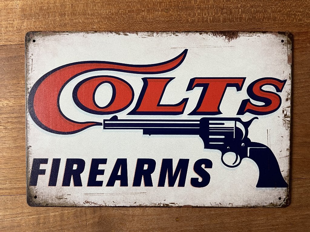 Colt Fire Arms metalen reclamebord / wandbord (Old Look), Verzamelen, Www.pand50.nl, Reclamebord, Nieuw, Ophalen of Verzenden