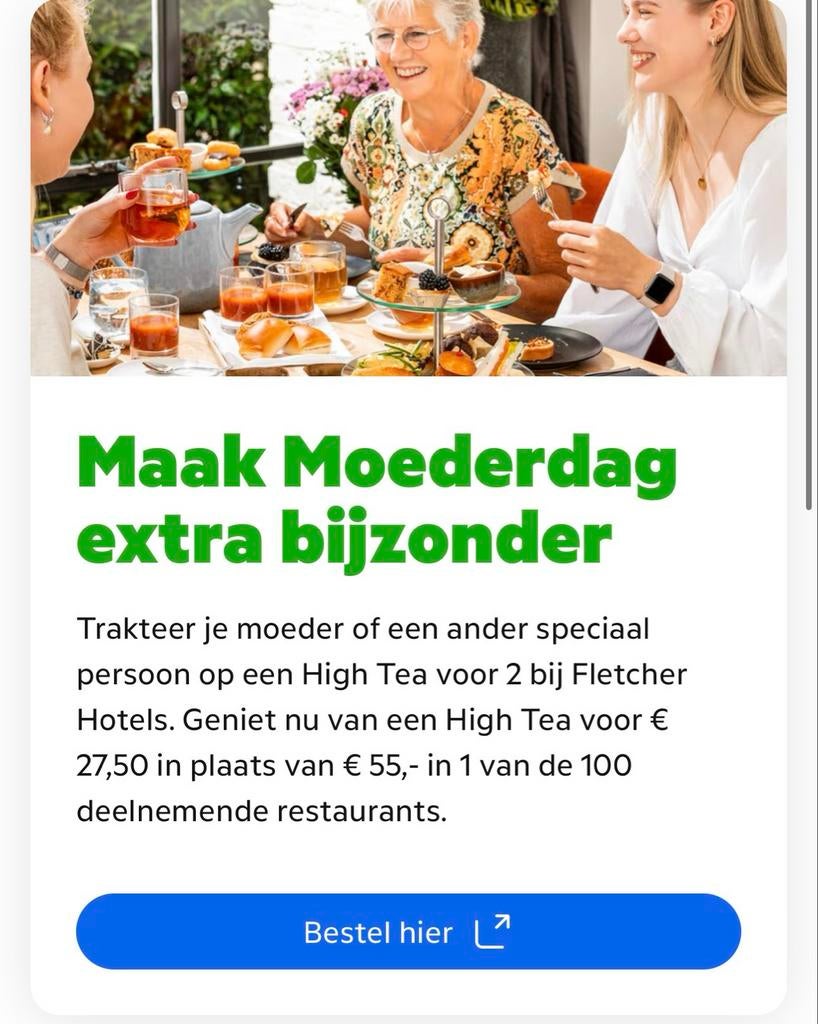 High Tea, Tickets en Kaartjes, Kortingen en Cadeaubonnen, Twee personen, Cadeaubon