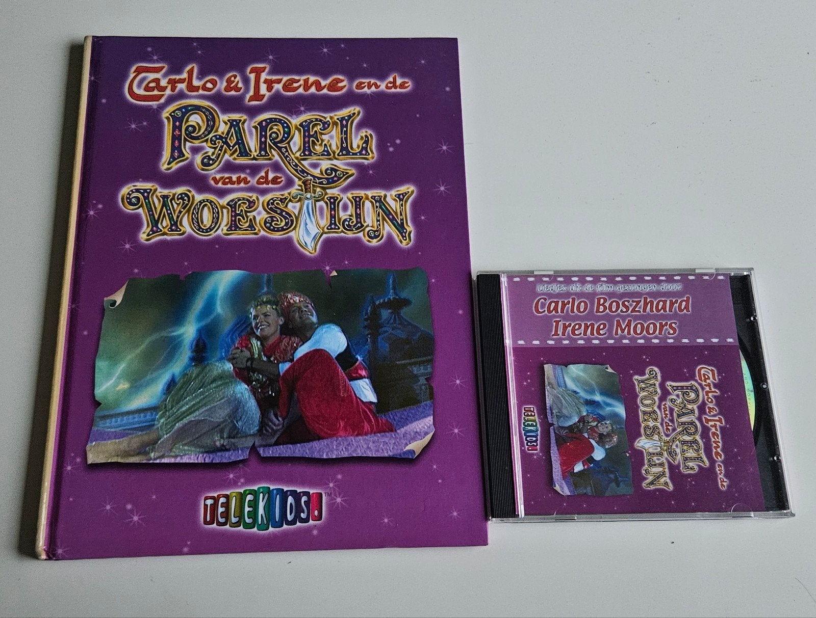 Carlo & Irene en de Parel van de Woestijn,Telekids CD + Boek, Cd's en Dvd's, 6 tot 9 jaar, Gebruikt, Verzenden, Album